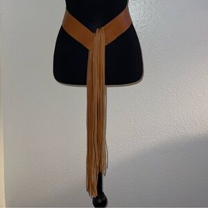 Tan Fringe Women's Belt